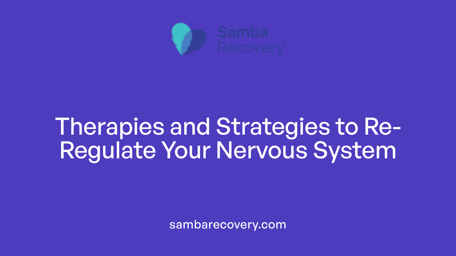 Therapies and Strategies to Re-Regulate Your Nervous System